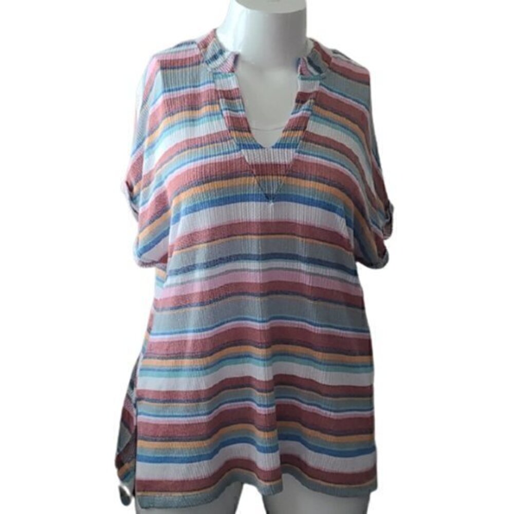 Short Sleeve Striped Tunic